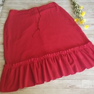 Wet Seal 90's lovely ruffled skirt Sz M Red